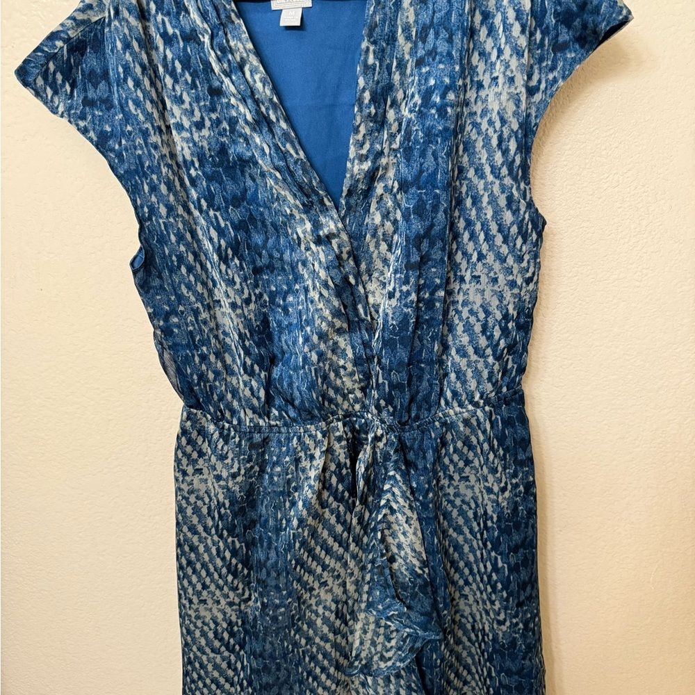 Vintage converse midi Lone Star Blue & silver silky wrap Dress, spring, graduate
